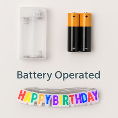 LED Light-Up Happy Birthday Banner 6.5′ Long, Battery Operated Party Decoration