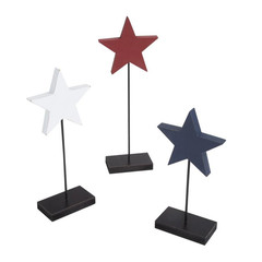 Patriotic Star Pedestal Tabletop Decorations – 3 Pc. – Morris Costumes