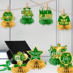 Green and Gold Graduation Decorations 2026,12pcs Green Graduation Table Decor