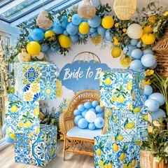 Hushee 6 Pcs Large Capri Lemon Party Decorations Boxes 12 Inch Amalfi Coast