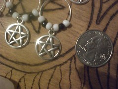 Pentagram Wine Glass Charms Wicca Party Celebration Black White Decoration