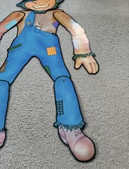 Vintage Halloween Decoration Scarecrow Diecut Cutout Jointed Hinged 3ft