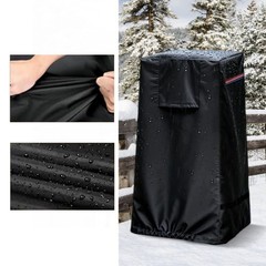 Waterproof Outdoor Fountain Cover with Drawstring Bottom and Front Zipper 23 8