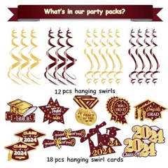 Graduation Party Decorations Maroon Gold 2024/Burgundy Gold Graduation Decora…