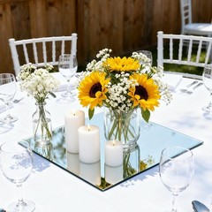 16Pack Square Mirrors for Centerpieces, 8 x 8 Inch Mirror Tray Candle Plate W…