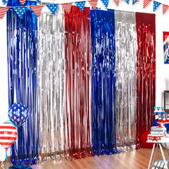 4th of July Decorations, 3Pack Red White and Blue Decorations Streamers Patrioti