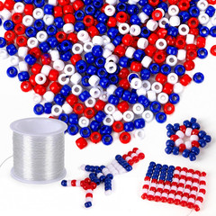 ArtCreativity 1000+ PCS Patriotic Beads Kit for Kids – Red White and Blue Plasti