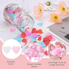 6000 Pcs 1 Inch Hearts Paper Confetti Pink & White Tissue Paper Confetti Colo…