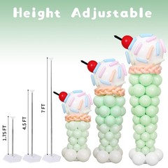 Ice Cream Balloon Column Stand Kit Set of 2, 7 Feet Height Ice Cream Adjustab…