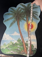 Beistle Co Tropical Palm Tree Die Cut Paper Decoration Vintage Luau 1979 19.75”