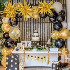 Black and Gold Balloons, 2026 Graduation Decorations 140pcs Black Star Latex …