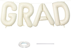 40 Inch Beige GRAD Balloons for Graduation Party Decorations, Large Cream White