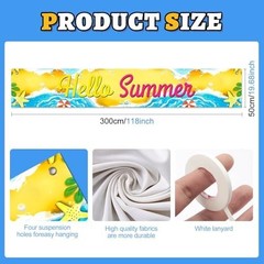 Hello Summer Beach Banner Hawaiian Summer Banner Yard Sign Outdoor Indoor Party