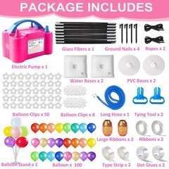 Balloon Arch Kit and Balloon Pump, 9Ft Tall & 10Ft Wide Adjustable Balloon Ar…