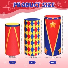 Mindsoft Set Of 3 Circus Carnival Spandex Cylinder Stand Covers For Party