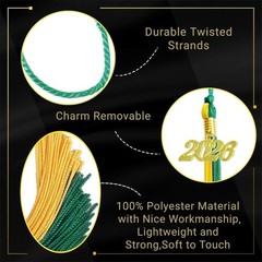 Classic 2026 Green and Gold Graduation Tassel – Unforgettable Ceremony Essential