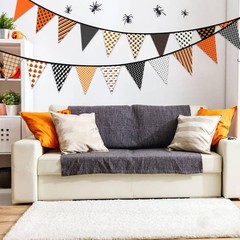Fabric Pennant Banner for Halloween Outdoor Indoor Decorations, orange2