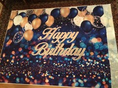 Happy Birthday Backdrop Banner /Garage Door deco 5×7/ft, New O