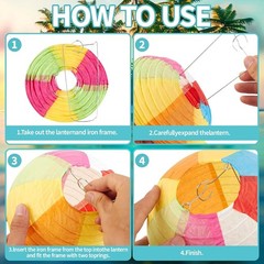 16PCS Pool Party Decorations, Summer Beach Ball Paper Lanterns, Colorful Luau…
