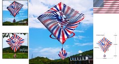 13.5in Stainless Steel Eagle Flag Wind Spinner – Perfect for 4th of July Decor