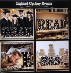 OYCBUZO Light Up Marquee Letter D, Black Plastic Vintage Wall/Table Decor
