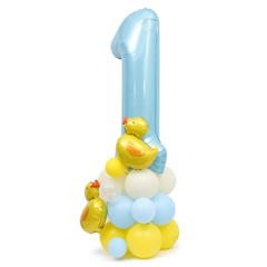 Rubber Ducky First Birthday Balloon Decoration Set, 40-Inch Blue Number 1 wit…