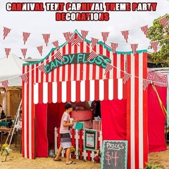 12 Pcs Carnival Tent Circus Carnival Hanging Decorations Red and White Stripe…
