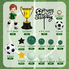 Soccer Cake Topper Decorations Soccer Player Clay Figurine Decorations for Fo…