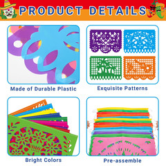 18 FT Cinco De Mayo Party Decorations, 1 Pack Fiesta Banner 18FT, Colorful