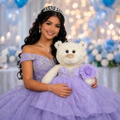 Large 20” Quinceañera Teddy Bear Centerpiece – Elegant Dress, Oversized Keeps…