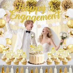 Engagement Party Decorations, Just Engaged Decorations, Happy Engagement Banner