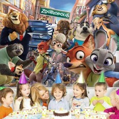 Crazy Zoo Party Decor Birthday Backdrop Banner Background Birthday Gift