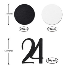 200 PCS Black Glitter Number 24 Confetti 24th Birthday Party Table Supplies