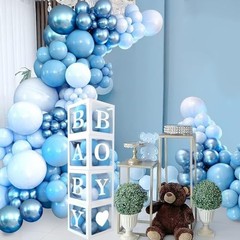 DataMoon Baby Shower Decorations for Boy – Navy Blue Baby Blue Different Size…