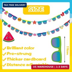 MISS FANTASY Summer Party Banners, Multi Color Rectangular Paper Summer Banner D