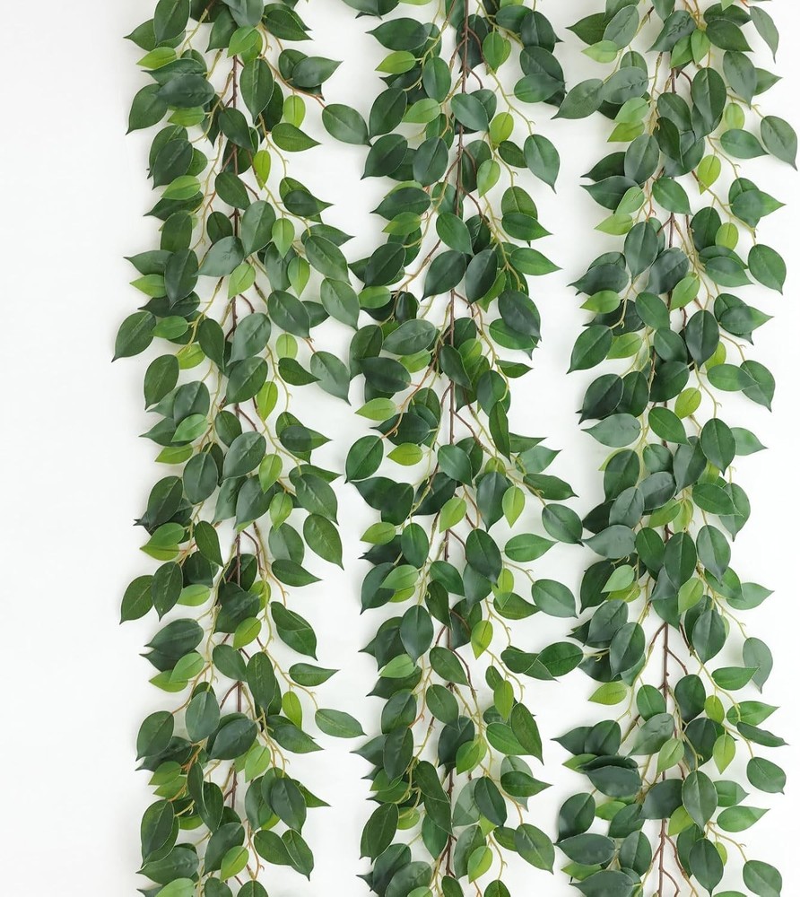 Mizii 3 Packs Artificial Vines Garland 78» Fake Ficus Vine Greenery Garland