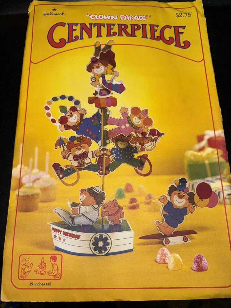 Vintage Clown Parade Birthday Party Centerpiece Hallmark 1979 Circus