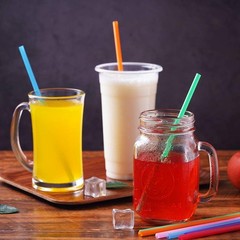 200 Pcs Colorful Plastic Long Disposable Drinking Straws. (0.23»diameter and…