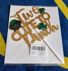 St. Patrick’s Day Bday Party Set Headband Window Clings Cake Topper 2yo Shamrock