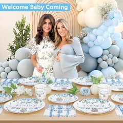 Boy Baby Shower Decorations Plates Set 25 Guests 175 Pcs Blue It’S a Boy Baby Sh
