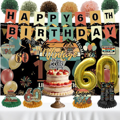 Vintage 60Th Birthday Decorations for Women Men Back in 1966 Party Decor Banner