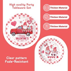 Romantic Valentine’s Day Disposable Party Tableware Set With Heart Theme Design