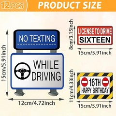 16th Birthday Driver License Party Decorations 12 Pcs Novelty License Set