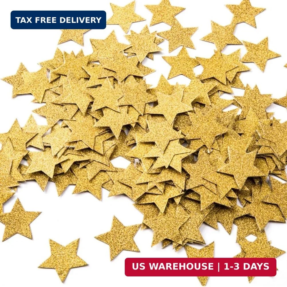 MOWO Glitter Five Stars Confetti Wedding Party Decor and Table Decor, 1.2» in D