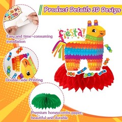 8 PCS Cinco De Mayo Party Decorations Mexican Fiesta Table Honeycomb Decor