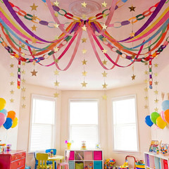 300 Sheets Colorful Paper Chains Strips and 492 Ft Crepe Paper Streamers, 52.8Ft