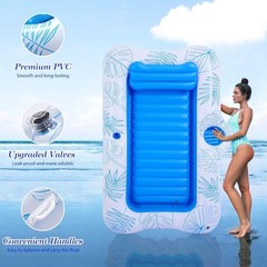 65″ Thicken PVC Inflatable Lounge Pool Float Heavy Duty For Adults River Tanning