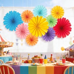 10 PCS Paper Flowers Decorations For Wall Fans Fiesta Mexican Party Decor Art