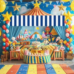 Carnival Awning Decorations Tent Circus Hanging Decorations Carnival Banner C…