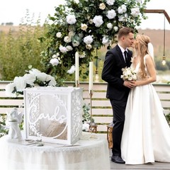 OurWarm Wedding Card Box for Reception, PVC Gift Holder PVC, White